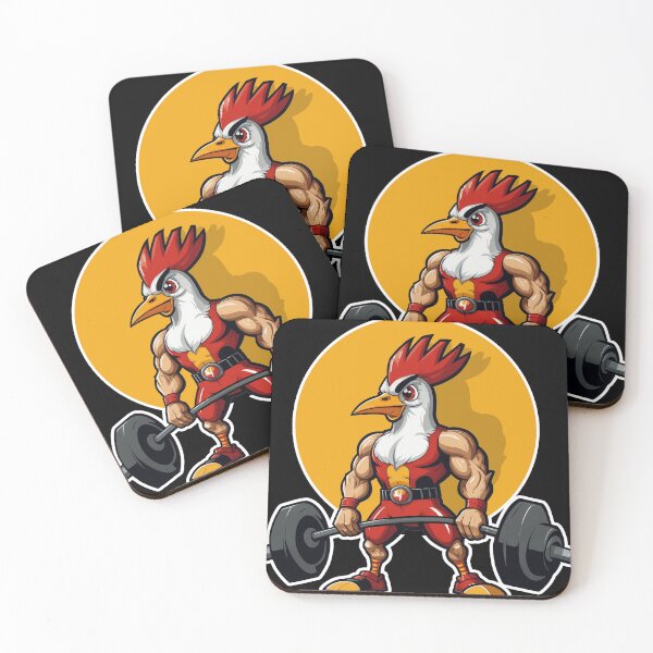 Item preview, muscular rooster lifting weights designed and sold by GOODARTENOON.