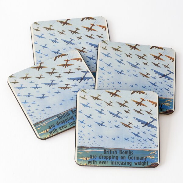Item preview, Vintage WWII Propaganda Poster | British RAF Bombers in Formation | Patriotic Wartime Art | Historical Military Print & Decor designed and sold by artofuniverse.