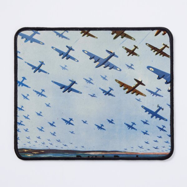 Item preview, Vintage WWII Propaganda Poster | British RAF Bombers in Formation | Patriotic Wartime Art | Historical Military Print & Decor designed and sold by artofuniverse.