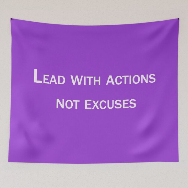 Item preview, Lead With Actions Not Excuses – Motivational Mindset Quote Design designed and sold by ArtNestVerse.