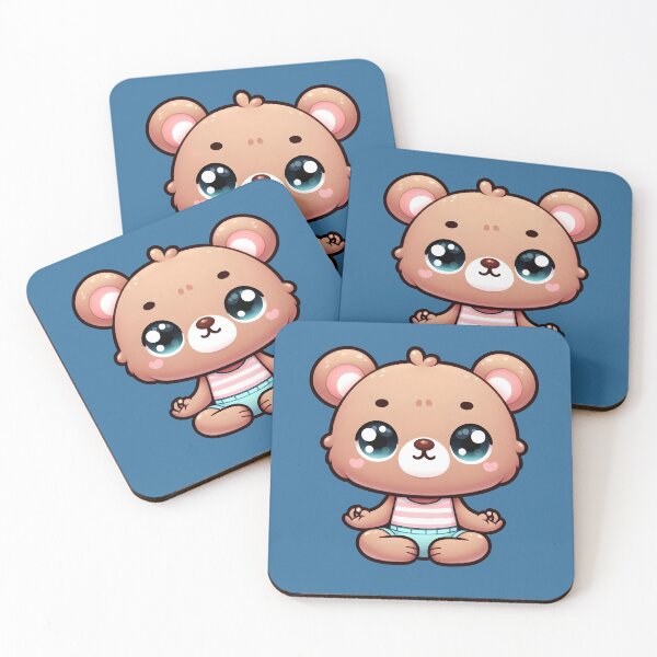 Item preview, Cute Cartoon Bear in Yoga Pose designed and sold by ArtistEmbrace.