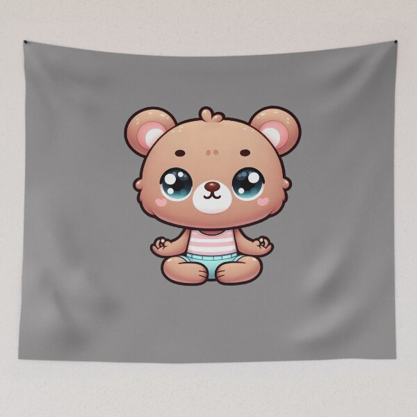 Item preview, Cute Cartoon Bear in Yoga Pose designed and sold by ArtistEmbrace.