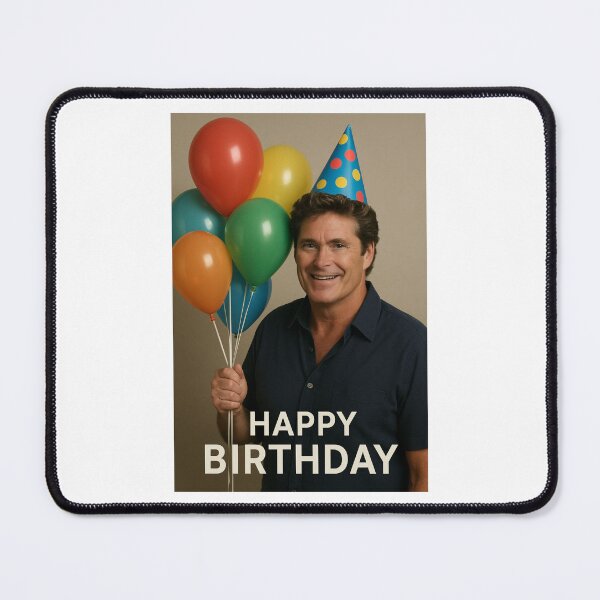 Item preview, David hasselhoff birthday balloons party hat meme funny prank weird designed and sold by CheeseBlueprint.