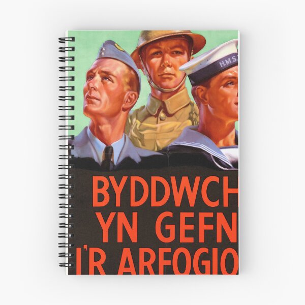 Item preview, WWII British Propaganda Poster | Royal Air Force Army & Navy Art | Welsh Text | Vintage Military Print | Home Front Support designed and sold by artofuniverse.
