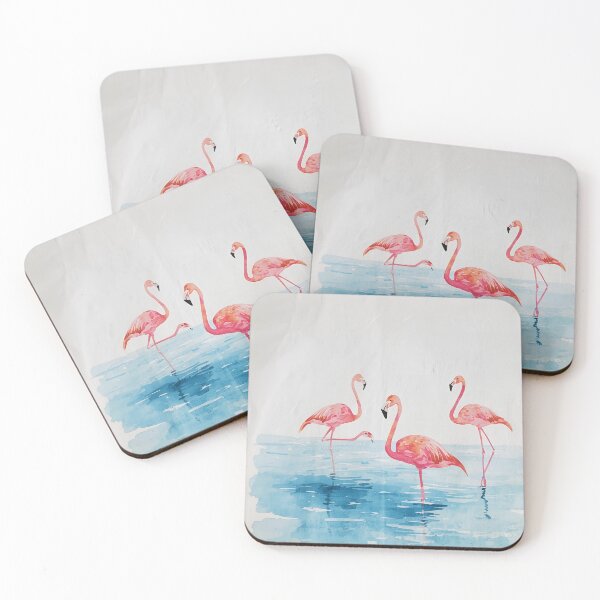 Item preview, 3 flamingoes water colour designed and sold by Myriad Finds.