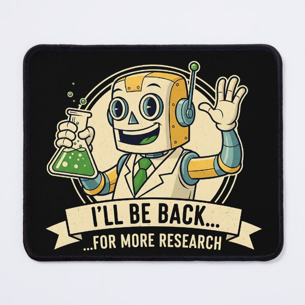 Item preview, Funny Robot Scientist – I’ll Be Back for More Research designed and sold by Imaginationbeyond.