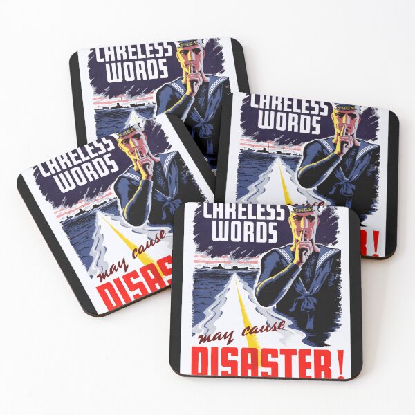 Item preview, WWII Propaganda Art | Royal Canadian Navy Poster | Sailor in Uniform | Careless Words May Cause Disaster | Vintage Wall Art designed and sold by artofuniverse.