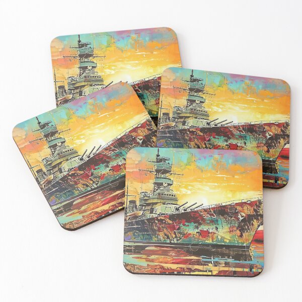 Item preview, Abstract Battleship Painting A Colorful Naval Scene  designed and sold by Sirintype.
