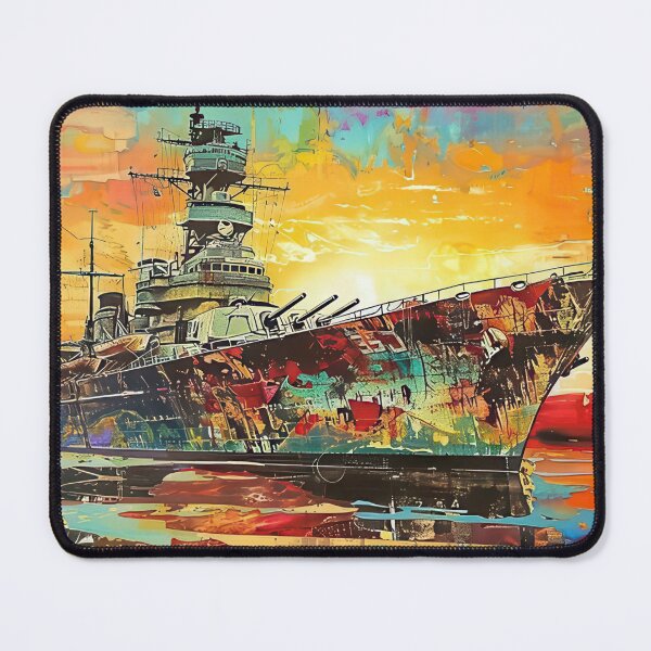 Item preview, Abstract Battleship Painting A Colorful Naval Scene  designed and sold by Sirintype.