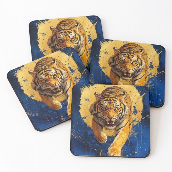 Item preview, Golden Tiger Emergence - Fierce Wildlife Splash Art designed and sold by JackrabbitPub.