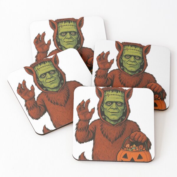 Item preview, Frankenstein in Werewolf Costume – 80s Halloween Art designed and sold by MythoWorldddd.