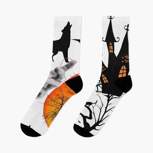 Item preview, Halloween Haunted House with Wolf and Full Moon – Spooky Night Illustration designed and sold by chillprint1.
