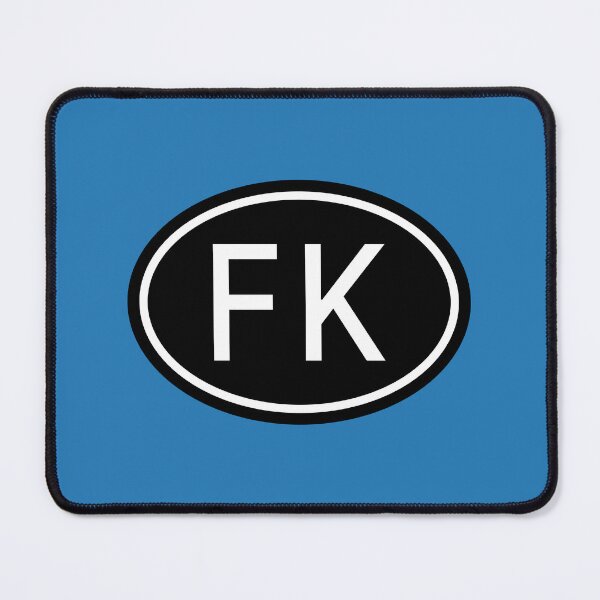 Item preview, FK Initials Monogram Oval White Letters designed and sold by Jeallan Designs.
