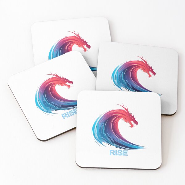 Item preview, Rise Dragon Wave Design – Futuristic Neon Fire and Water Artwork designed and sold by WovennDesigns.