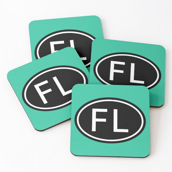 Item preview, FL Initials Monogram Oval White Letters designed and sold by Jeallan Designs.