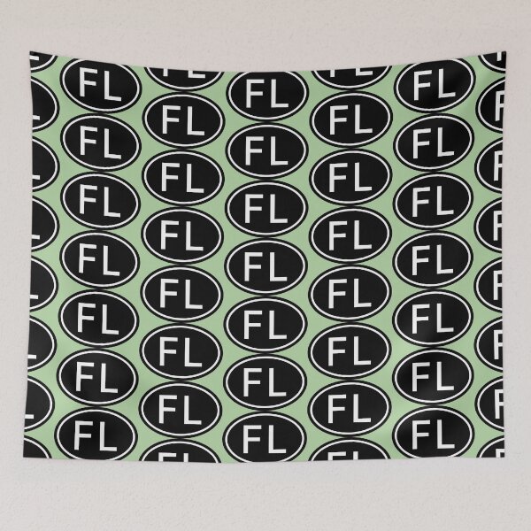 Item preview, FL Initials Monogram Oval White Letters designed and sold by Jeallan Designs.