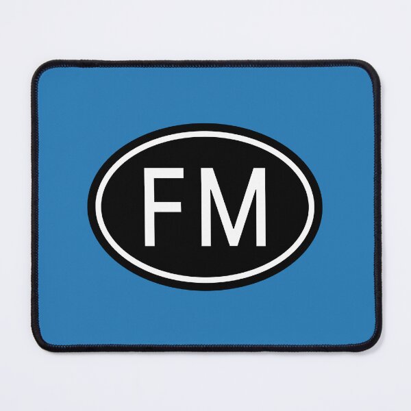 Item preview, FM Initials Monogram Oval White Letters designed and sold by Jeallan Designs.