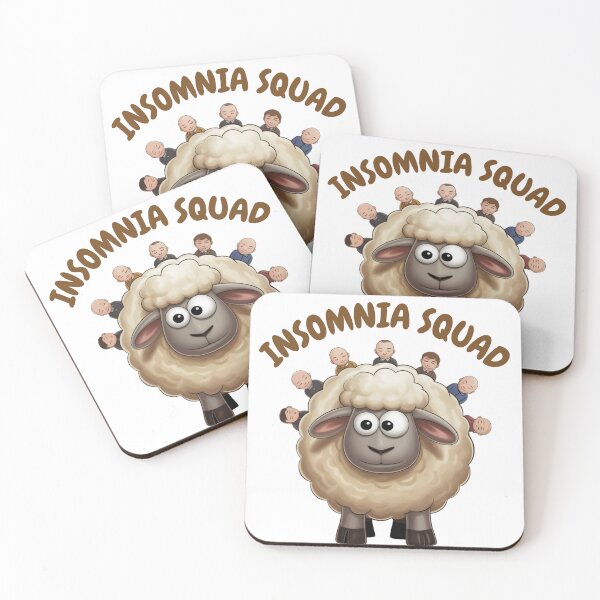 Item preview, Funny Sheep Sticker – Insomnia Squad | Sleep Struggle, Humor & Relatable Quote designed and sold by stickmanvibes.