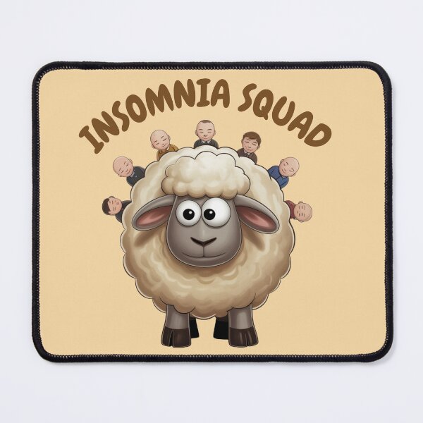 Item preview, Funny Sheep Sticker – Insomnia Squad | Sleep Struggle, Humor & Relatable Quote designed and sold by stickmanvibes.