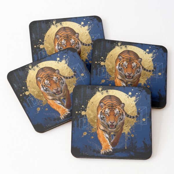 Item preview, Golden Tiger Emergence - Fierce Wildlife Splash Art designed and sold by JackrabbitPub.