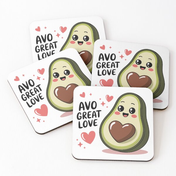 Item preview, Cute Avocado Kawaii Design | Avo Great Love Funny Food Pun Valentine’s Art designed and sold by Cozyscribbles.