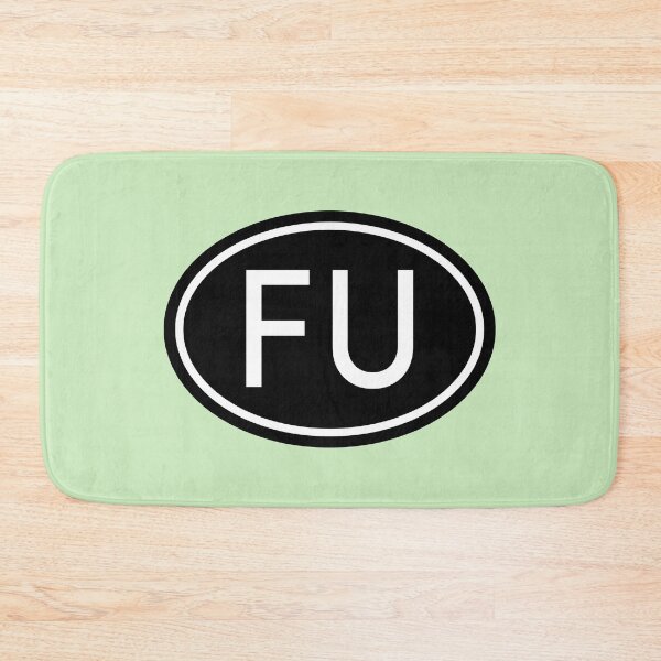 Item preview, FU Initials Monogram Oval White Letters designed and sold by Jeallan Designs.