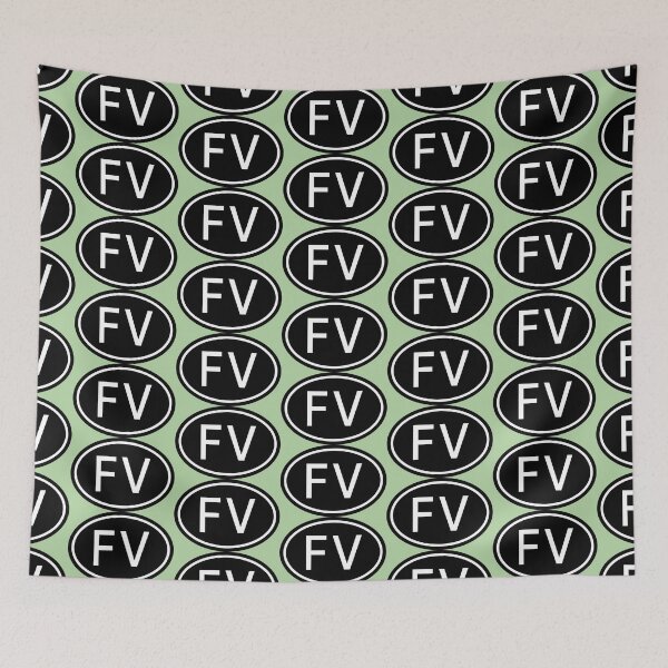 Item preview, FV Initials Monogram Oval White Letters designed and sold by Jeallan Designs.