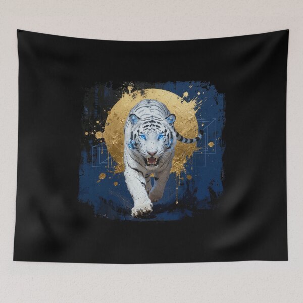 Item preview, Crystal Tiger Emergence - Fierce Wildlife Splash Art designed and sold by JackrabbitPub.