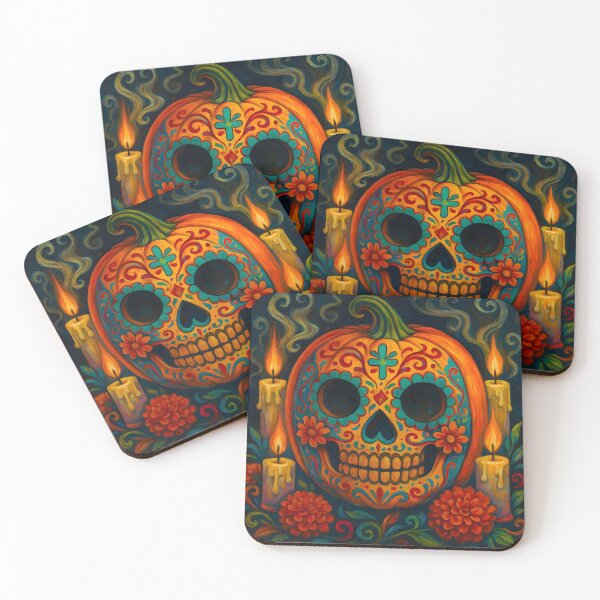 Item preview, Day of the Dead Pumpkin – Festive Sugar Skull Illustration designed and sold by PandaTShirtShop.