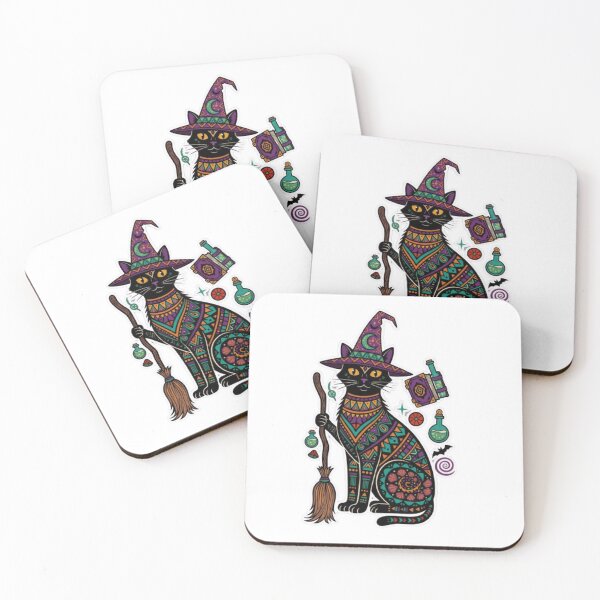 Item preview, Mystic Halloween Cat – Tribal Boho Pop Art Design designed and sold by Gurjeetpixelart.