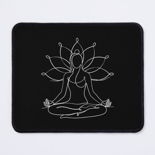 Item preview, White One Line Drawing - Yoga Lotus And Yogini designed and sold by altandesign.