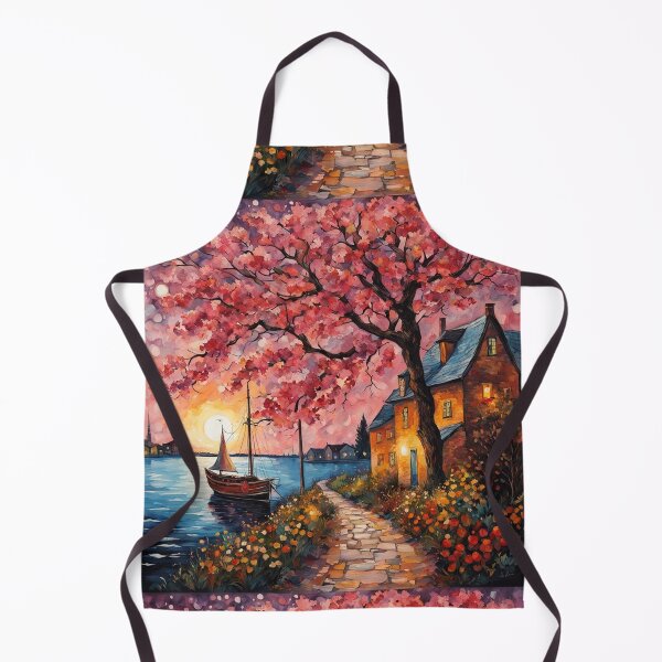 Item preview, Blossoms On Pink Sky, Sunset and Moon designed and sold by IvaRenee.