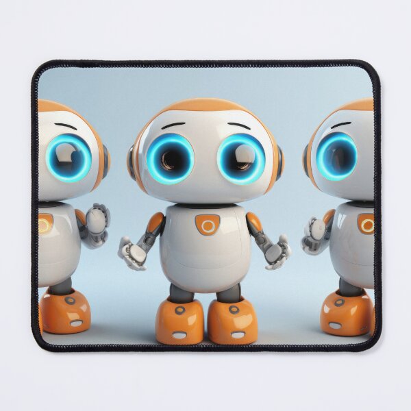 Item preview, Cute robot friendly digital assistant character with glowing blue lights, AI generated designed and sold by dvoevnore.