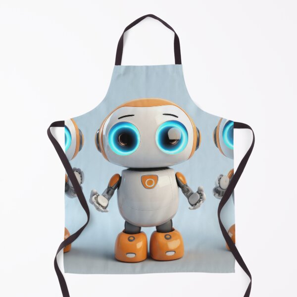 Item preview, Cute robot friendly digital assistant character with glowing blue lights, AI generated designed and sold by dvoevnore.