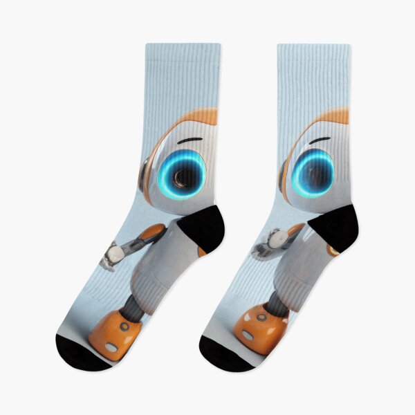 Item preview, Cute robot friendly digital assistant character with glowing blue lights, AI generated designed and sold by dvoevnore.