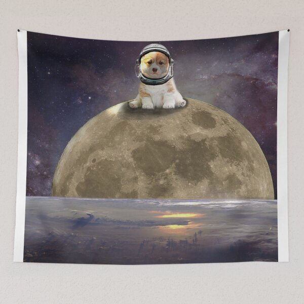 Item preview, Cute corgi sitting lonely on the moon designed and sold by MythoWorldddd.
