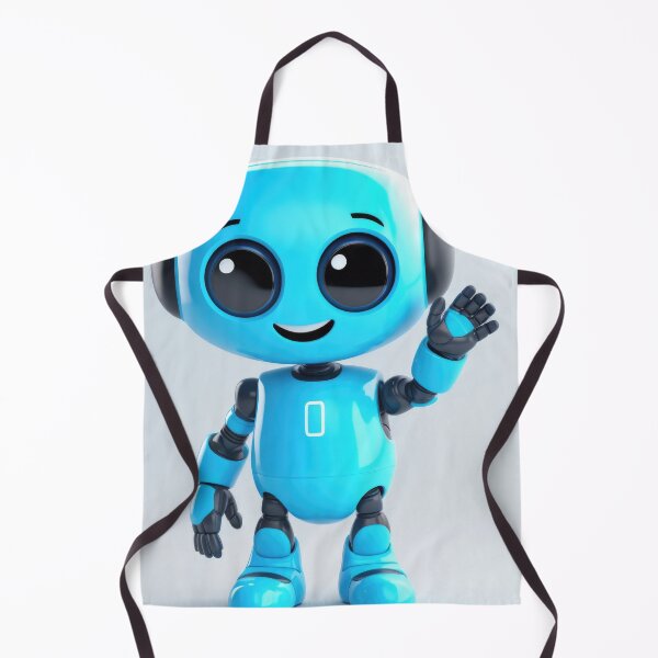 Item preview, Cute robot friendly digital assistant character with glowing blue lights, AI generated designed and sold by dvoevnore.