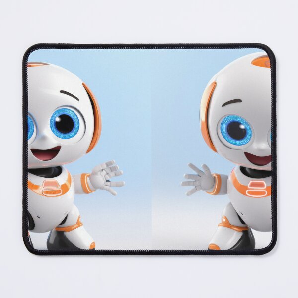 Item preview, Cute robot friendly digital assistant character with glowing blue lights, AI generated designed and sold by dvoevnore.