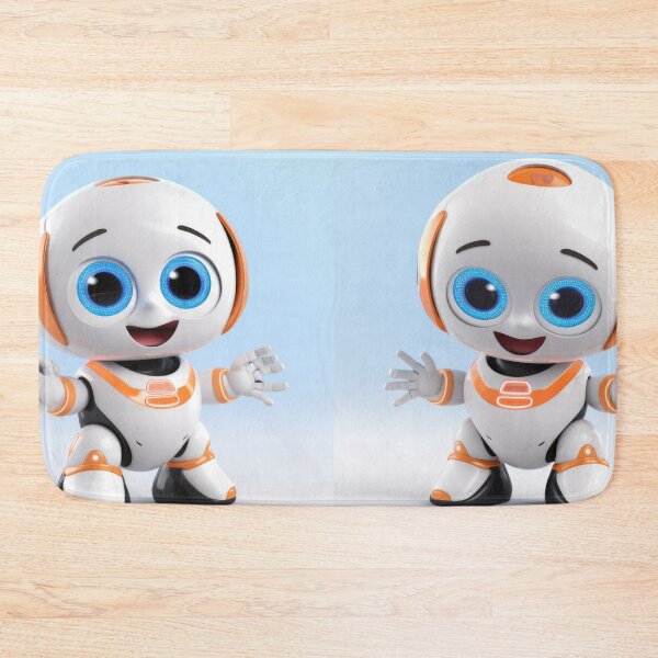 Item preview, Cute robot friendly digital assistant character with glowing blue lights, AI generated designed and sold by dvoevnore.