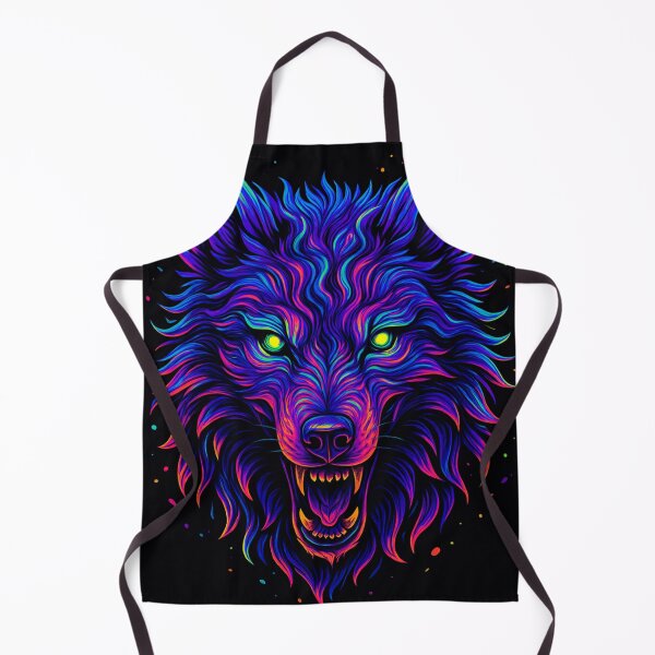 Item preview, Neon Wolf Head – Psychedelic Cyberpunk Animal Illustration designed and sold by chillprint1.