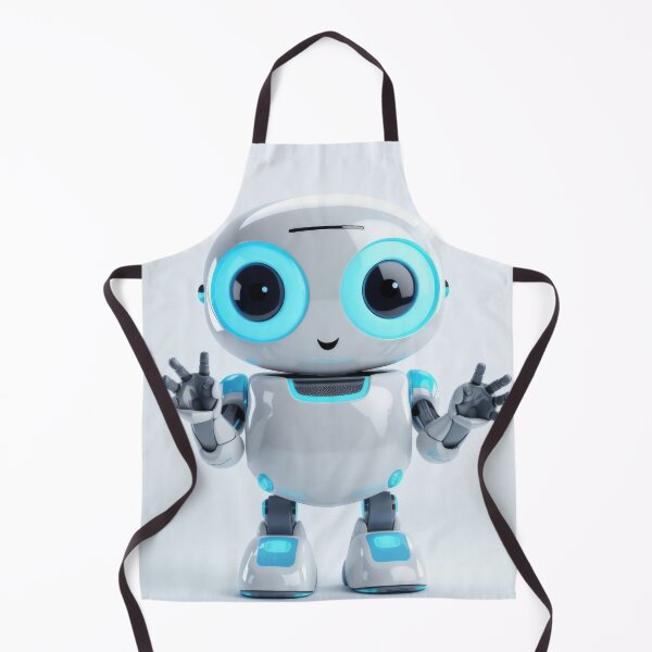 Item preview, Cute robot friendly digital assistant character with glowing blue lights, AI generated designed and sold by dvoevnore.