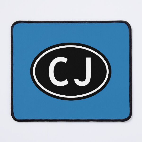 Item preview, CJ Initials Monogram Oval White Letters designed and sold by Jeallan Designs.