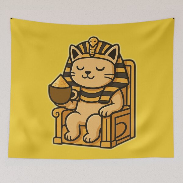 Item preview, Pharaoh Cat Café – Cute Egyptian Coffee Cat Design designed and sold by MythoWorldddd.