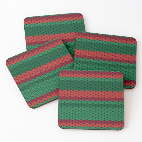 Item preview, Red and Green Faux Knit Stripes designed and sold by ChantellaGF.
