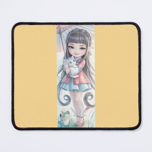 Item preview, Cute Anime Girl with Kitten Frog designed and sold by Jacob Douglas.