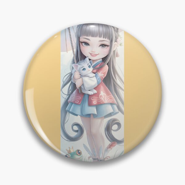 Item preview, Cute Anime Girl with Kitten  Frog designed and sold by Jacob Douglas.