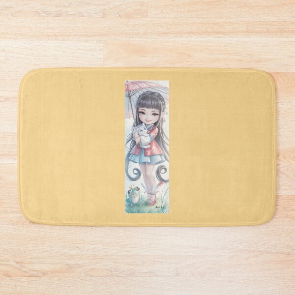 Item preview, Cute Anime Girl with Kitten  Frog designed and sold by Jacob Douglas.