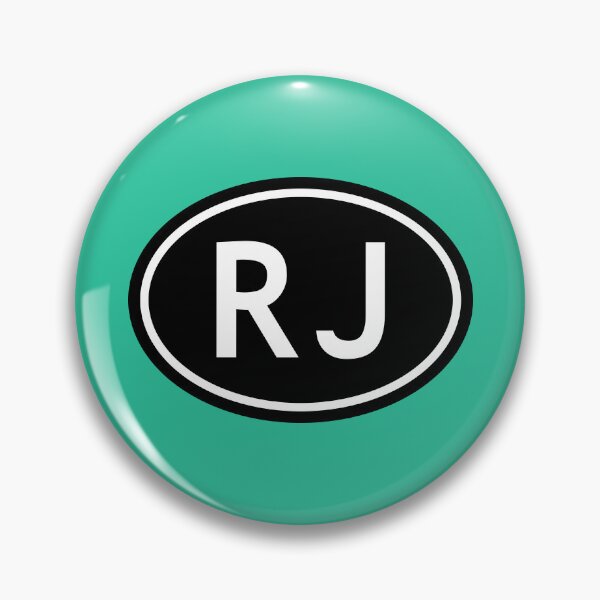 Item preview, RJ Initials Monogram Oval White Letters designed and sold by Jeallan Designs.