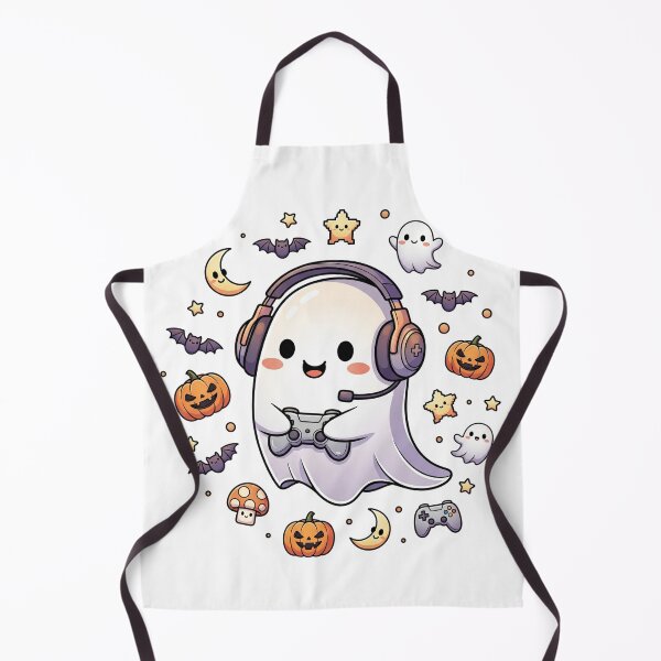 Item preview, Kawaii Gamer Ghost with Headset – Cute Halloween Gaming Design designed and sold by Grind-Stitch.