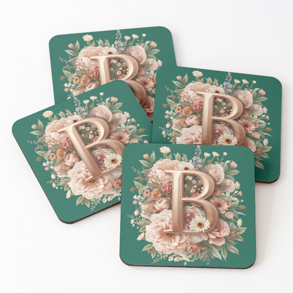 Artikelvorschau, Florales Monogramm Buchstabe B Wandkunst – Eleganter goldener Buchstabe B mit Rosen und Pfingstrosen | Personalisiertes Hochzeitsgeschenk, Kinderzimmerdeko, Femininer botanischer Buchstabe B Druck entworfen und verkauft von AmenAlways.